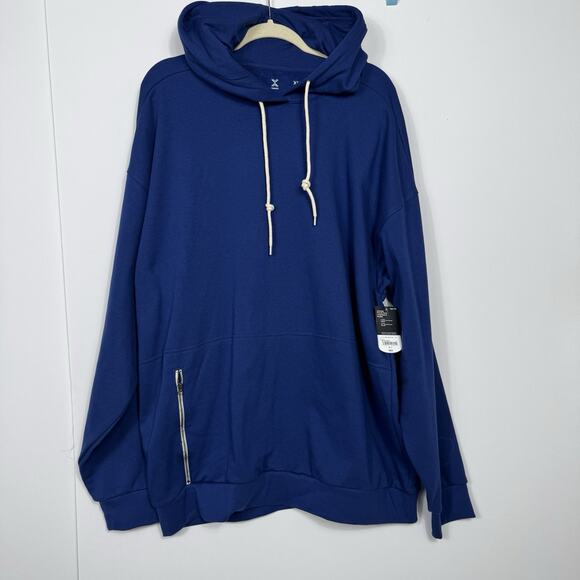 Xersion XLT Big & Tall French Terry Hoodie Blue Depth Soft Touch NWT Streetwear - Picture 3 of 13